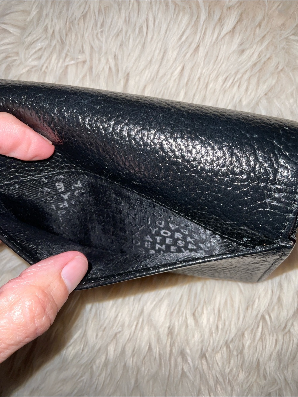 Kate Spade Black Callie Mulberry Street Pebble Leather Trifold Wallet Black EUC - Picture 3 of 8